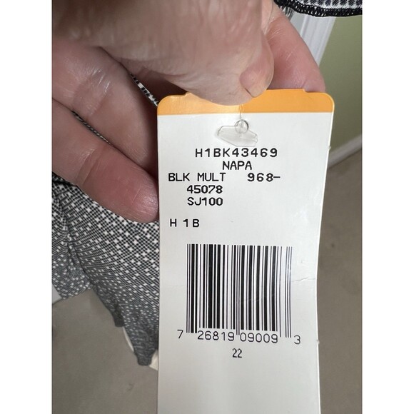 NINE WEST Womens Dress Black Dot Print S Short Sleeve Pullover V-Neck Belt New - Picture 8 of 12